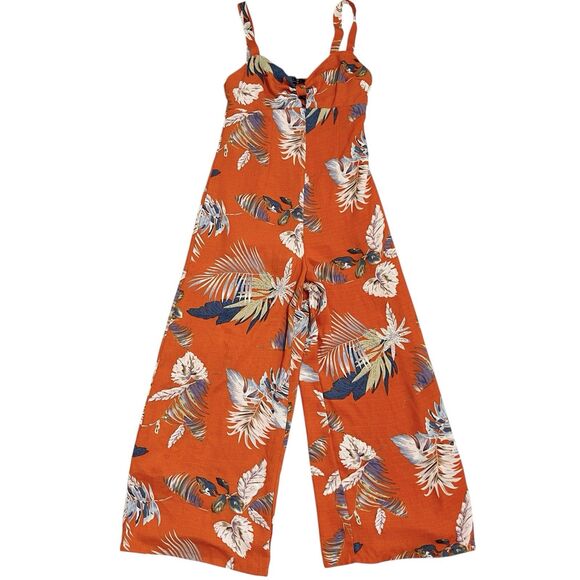 Forever 21 Womens Jumpsuit Pants Sz Small Romper Y2k 90s Floral Resort Bohemian - Picture 3 of 12